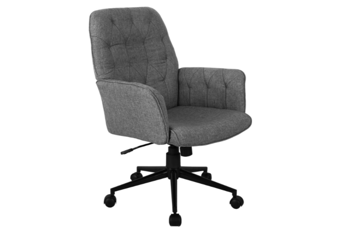 Trio Supply House Upholstered Tufted Chair with Arms: Grey