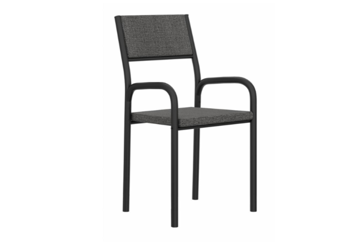 Trio Supply House Office Visiting Chair with metal frame, Black