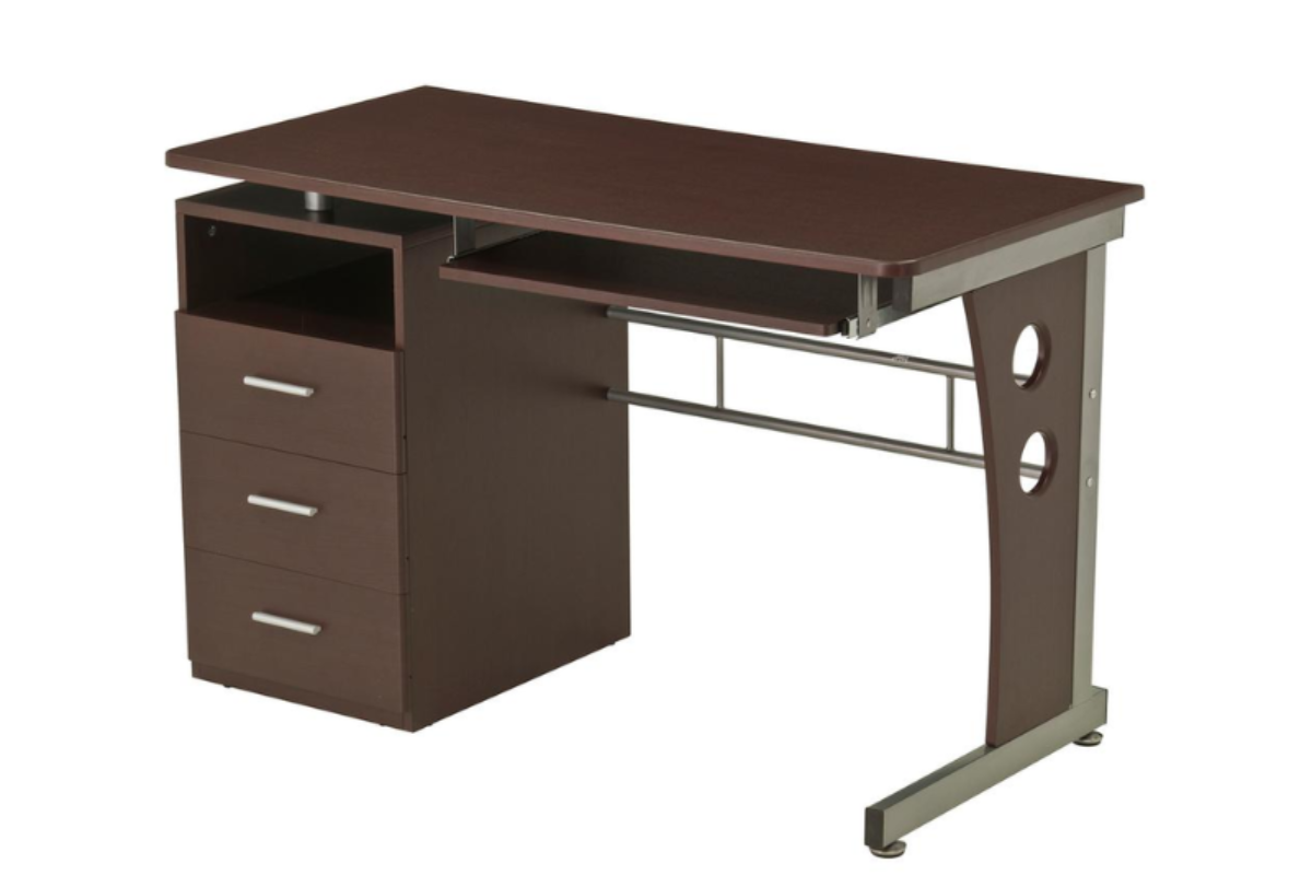 Trio Supply House Computer Desk With Ample Storage: Chocolate