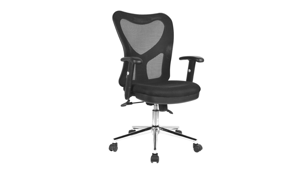 Trio Supply House High Back Mesh Chair: Chrome Base.