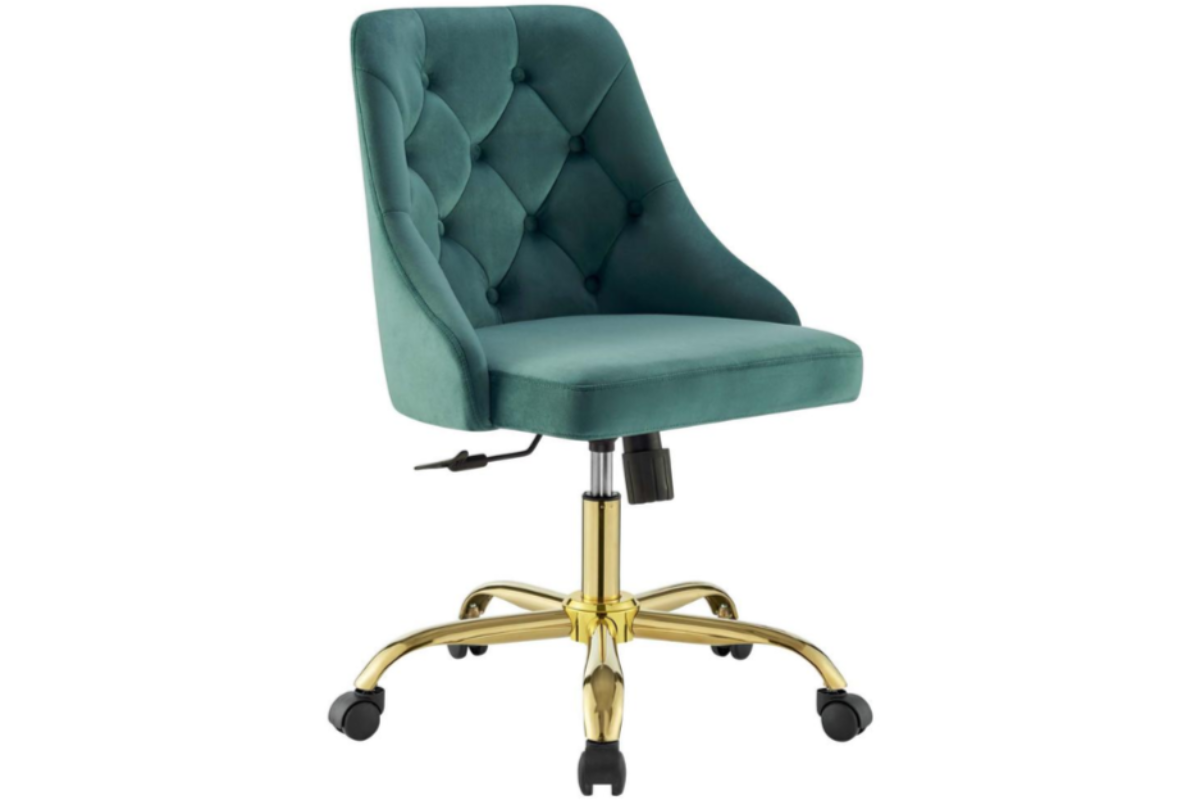 Trio Supply House Distinct Tufted Swivel Velvet Chair