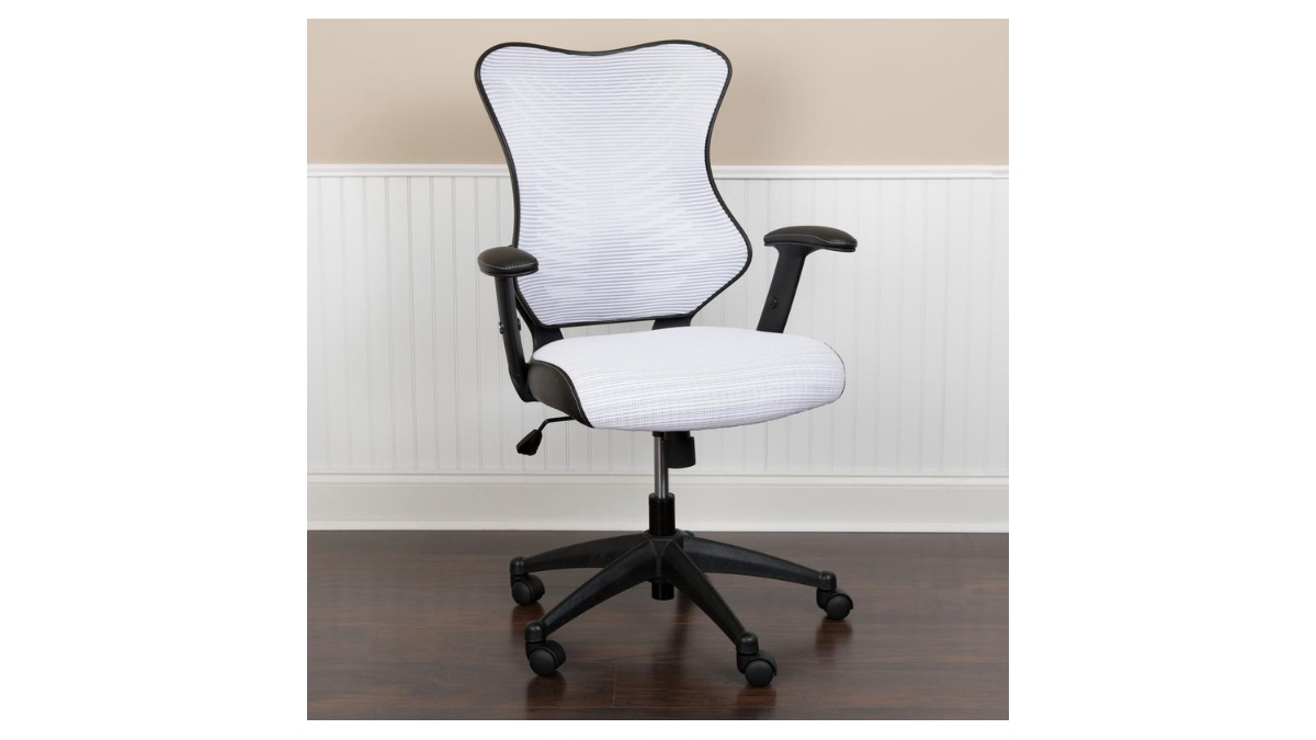Skyline Decor Mesh Swivel Chair: Adjustable Arms
