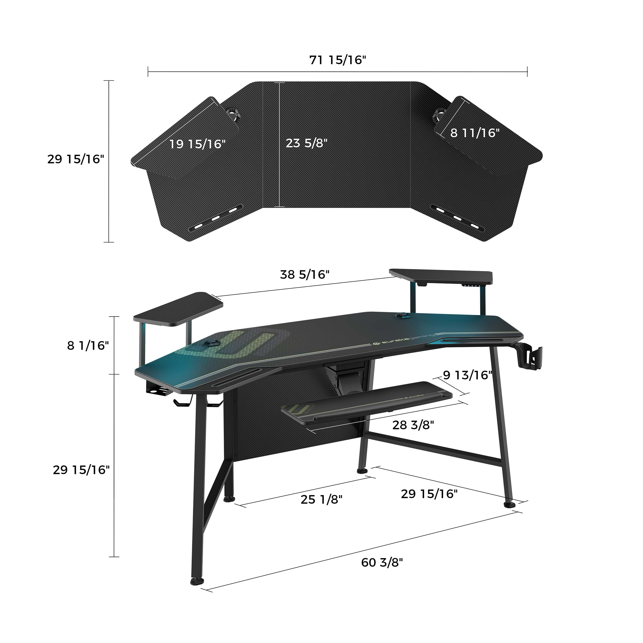 The Twillery Co.® Amira 60.8'' Gaming Desk Racing Style Office