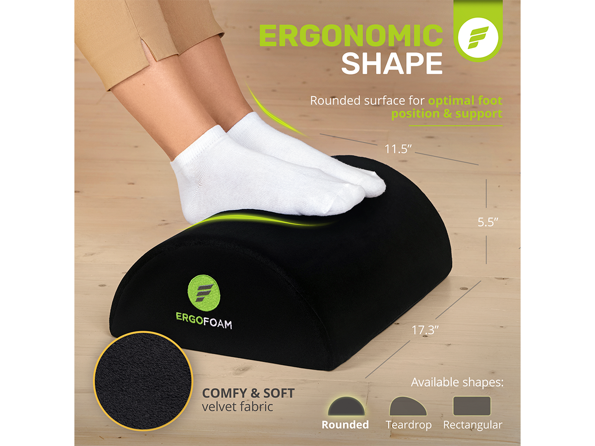 ErgoFoam Foot Rest Under Desk (Tall) - Breathable Mesh Foot Rest