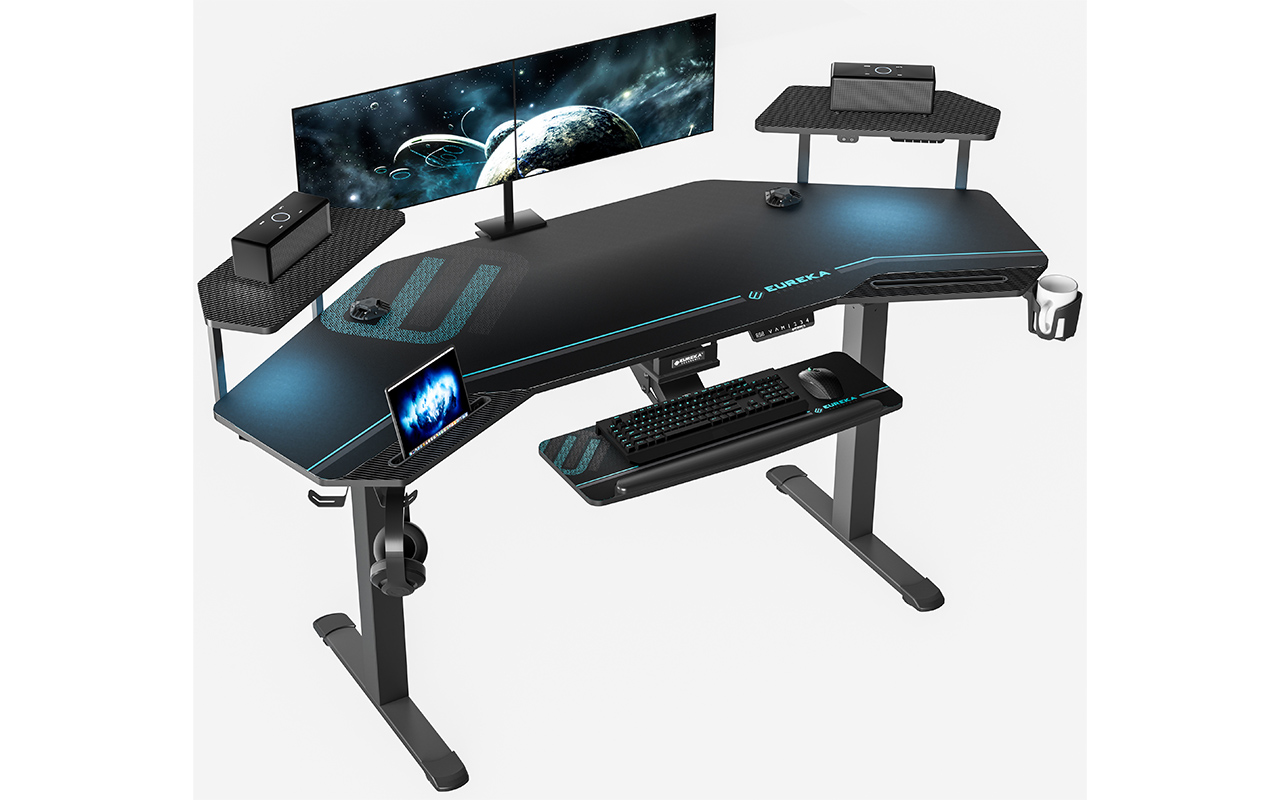 Eureka Electric Standing Desk With Monitor Stand and Keyboard Tray