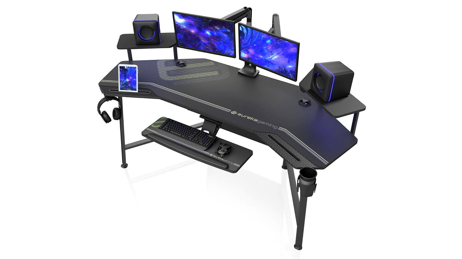 EUREKA ERGONOMIC Gaming Desk with Hutch