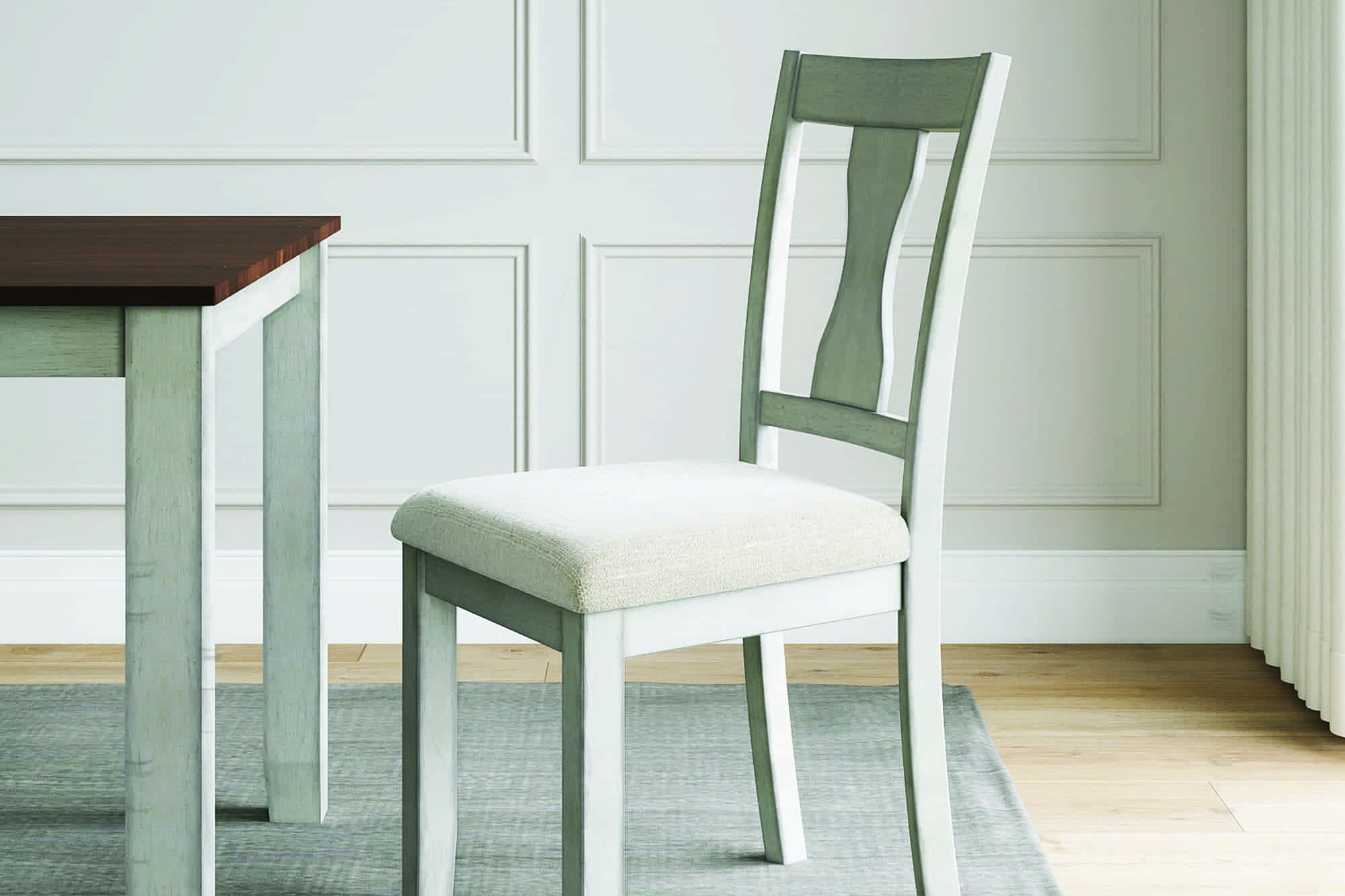 VIFAH Ellsworth White Upholstered Dining Chair Set
