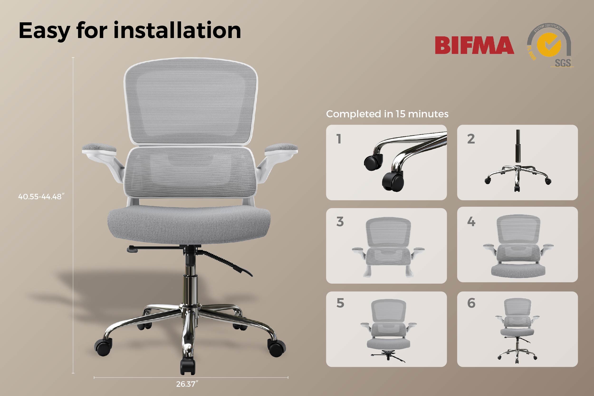 Logicfox Ergonomic Office Chair Double Lumbar Support