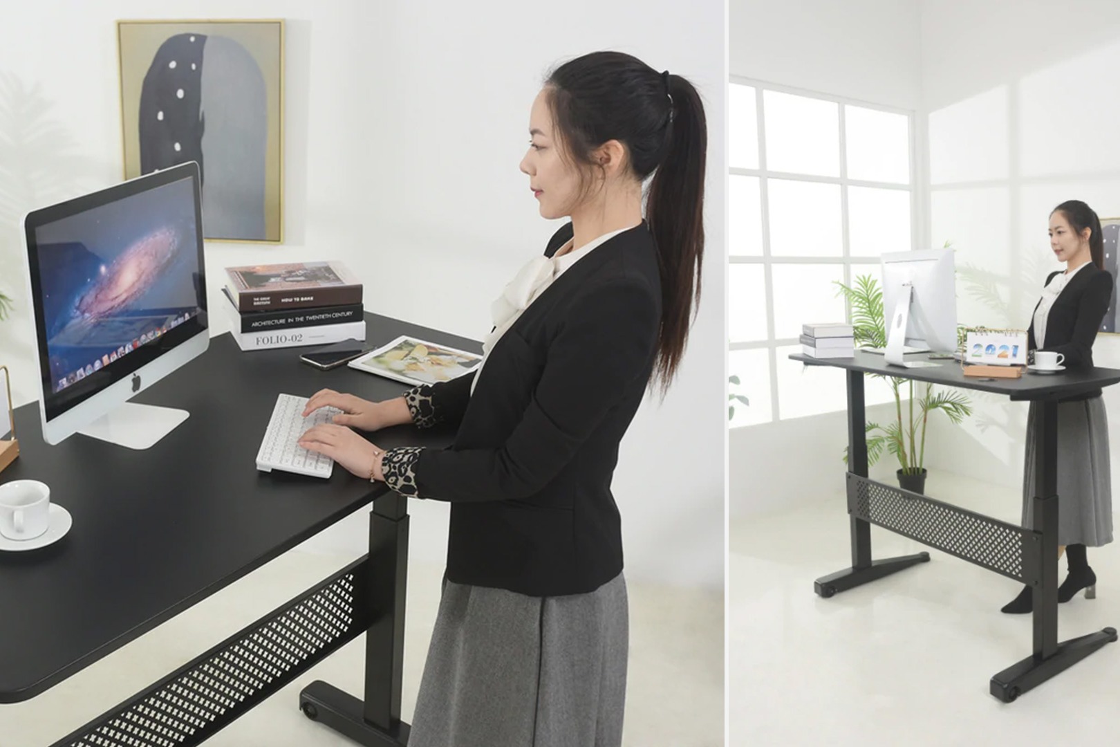 Apex Standing Desk: Pneumatic Adjustable Height Standing Desk