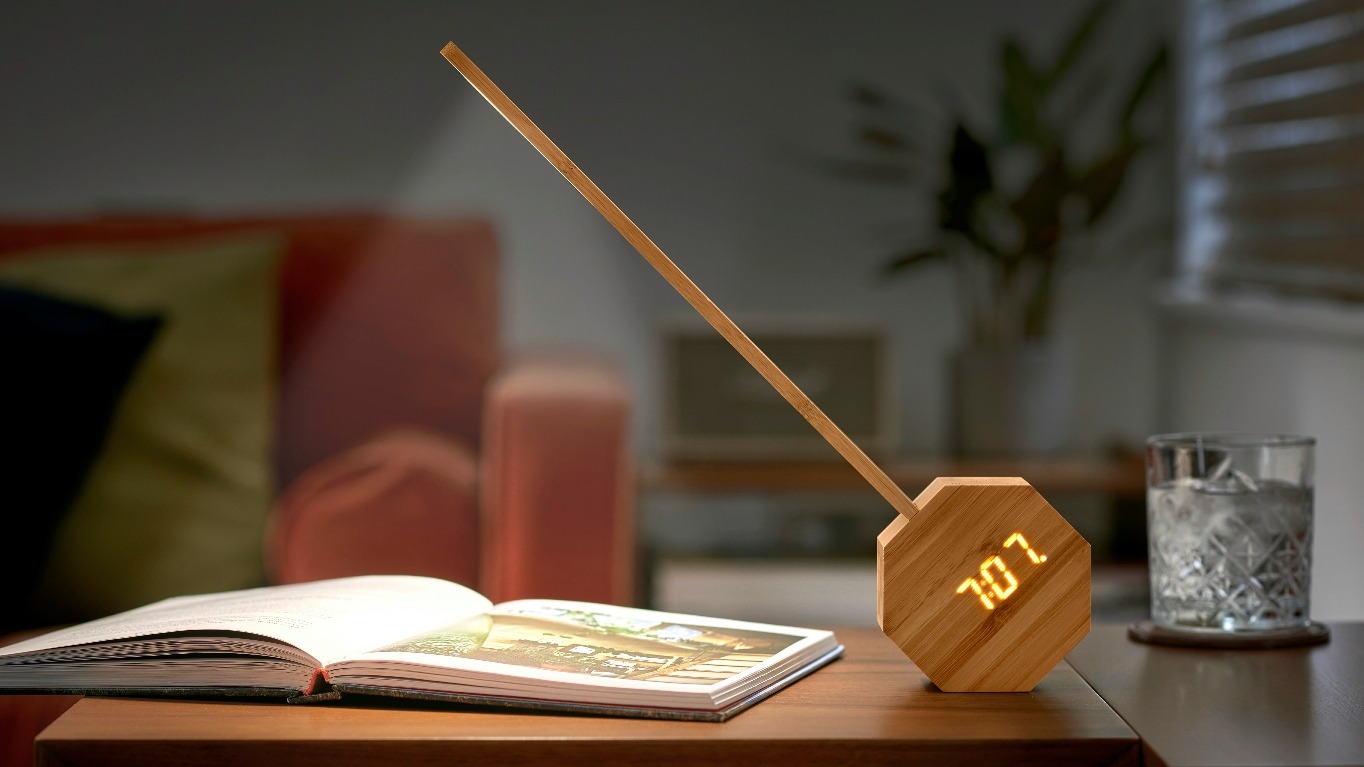 Gingko Design Octagon One Plus Portable Alarm Clock Desk Light