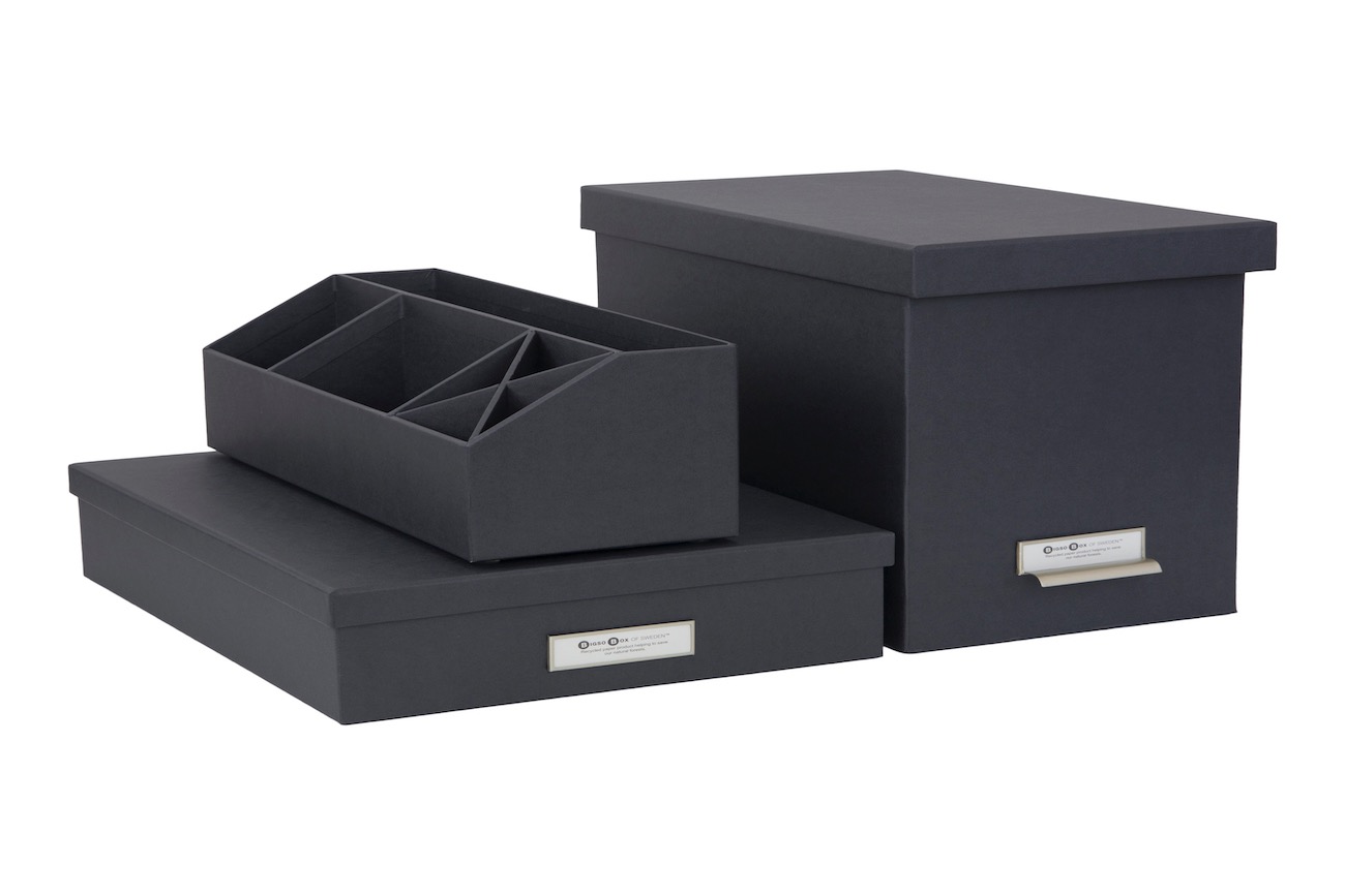 Bigso Light Grey Stockholm Storage Boxes