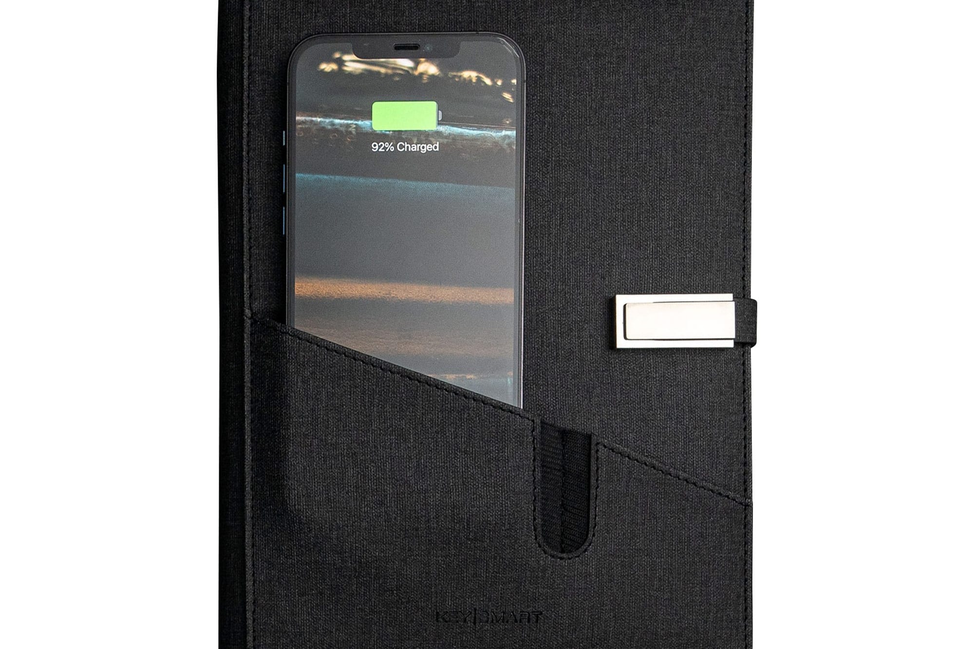 KeySmart ChargeBook Wireless Charging Notebook Black