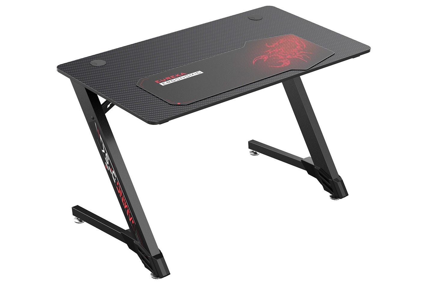 EUREKA Z43 Z-Shaped Gaming Desk: Socket Holder & Additional Mousepad