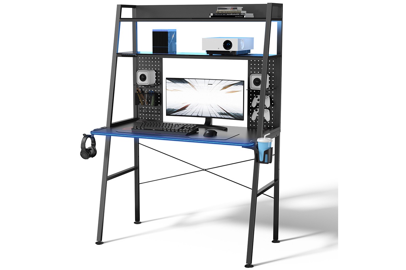  Eureka Ergonomic Computer Desk with Hutch, 43 Ladder