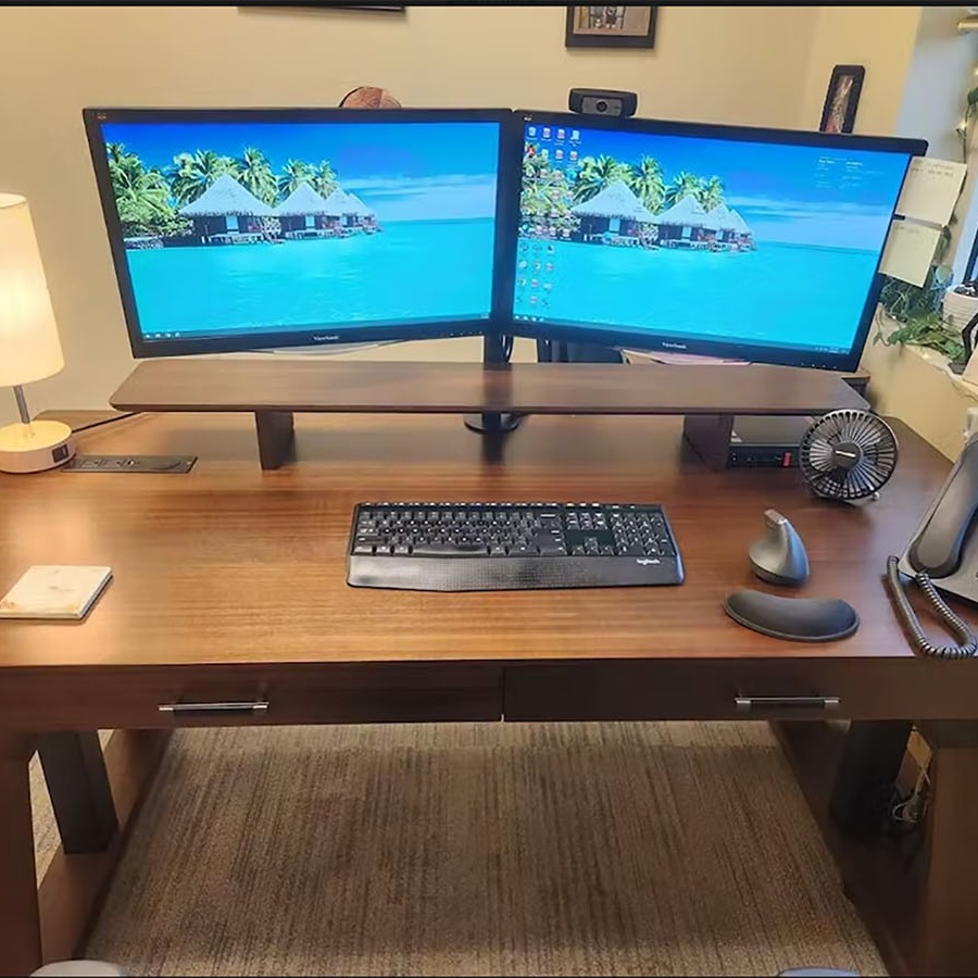 EUREKA ERGONOMIC 63" Standing Executive Desk 2 Drawers