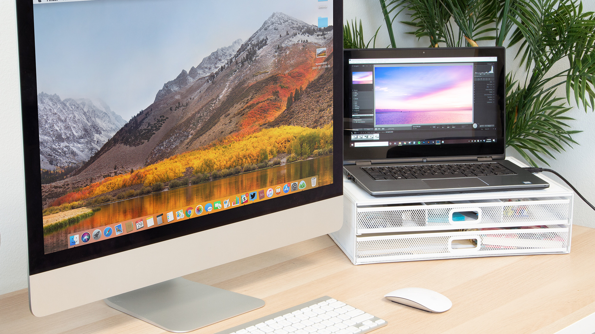 Mount-It! White Mesh Monitor Stand