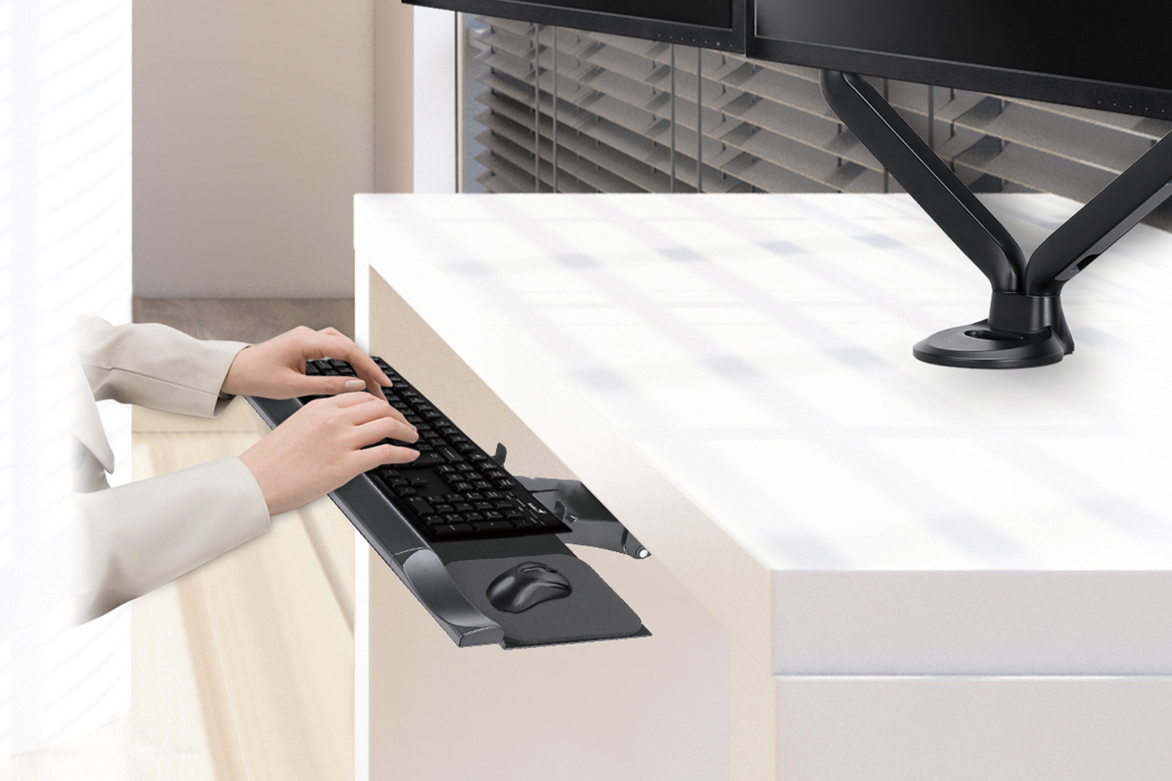 Modernsolid Under Desk keyboard and Mouse Tray Sliding