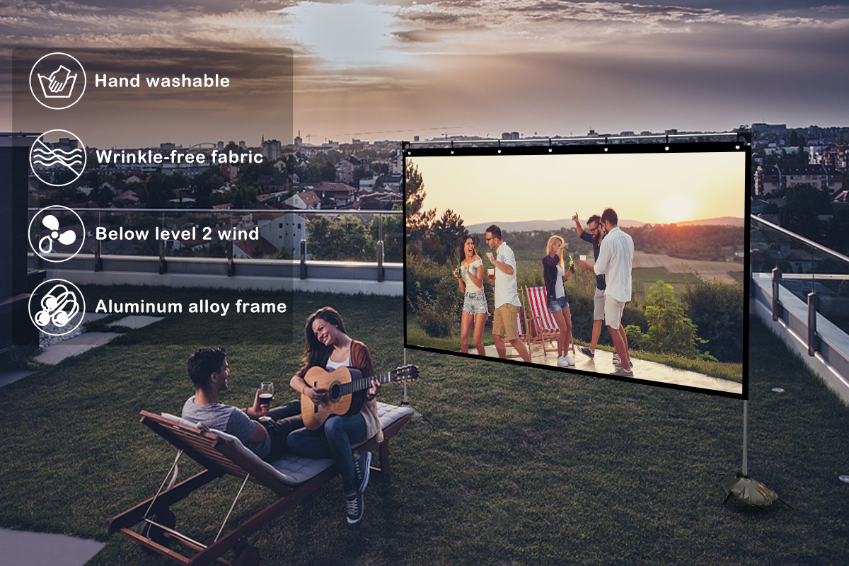 Artlii Projector Screen and Stand 120 inch Indoor Outdoor