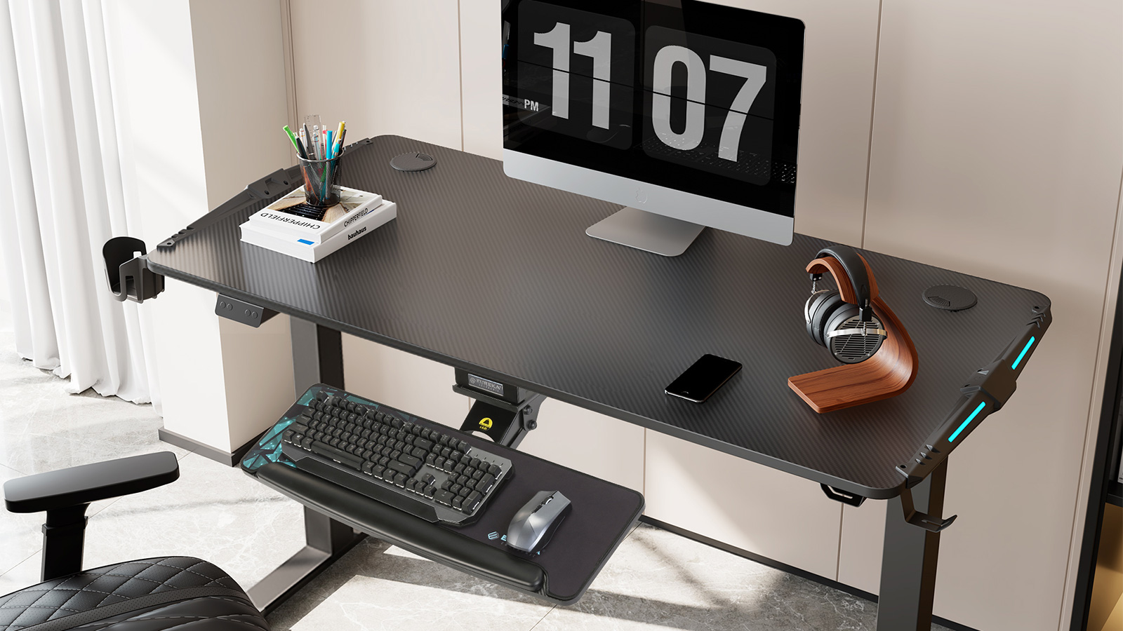 Eureka Large Standing Desk Computer Desk Organizer with Keyboard Tray