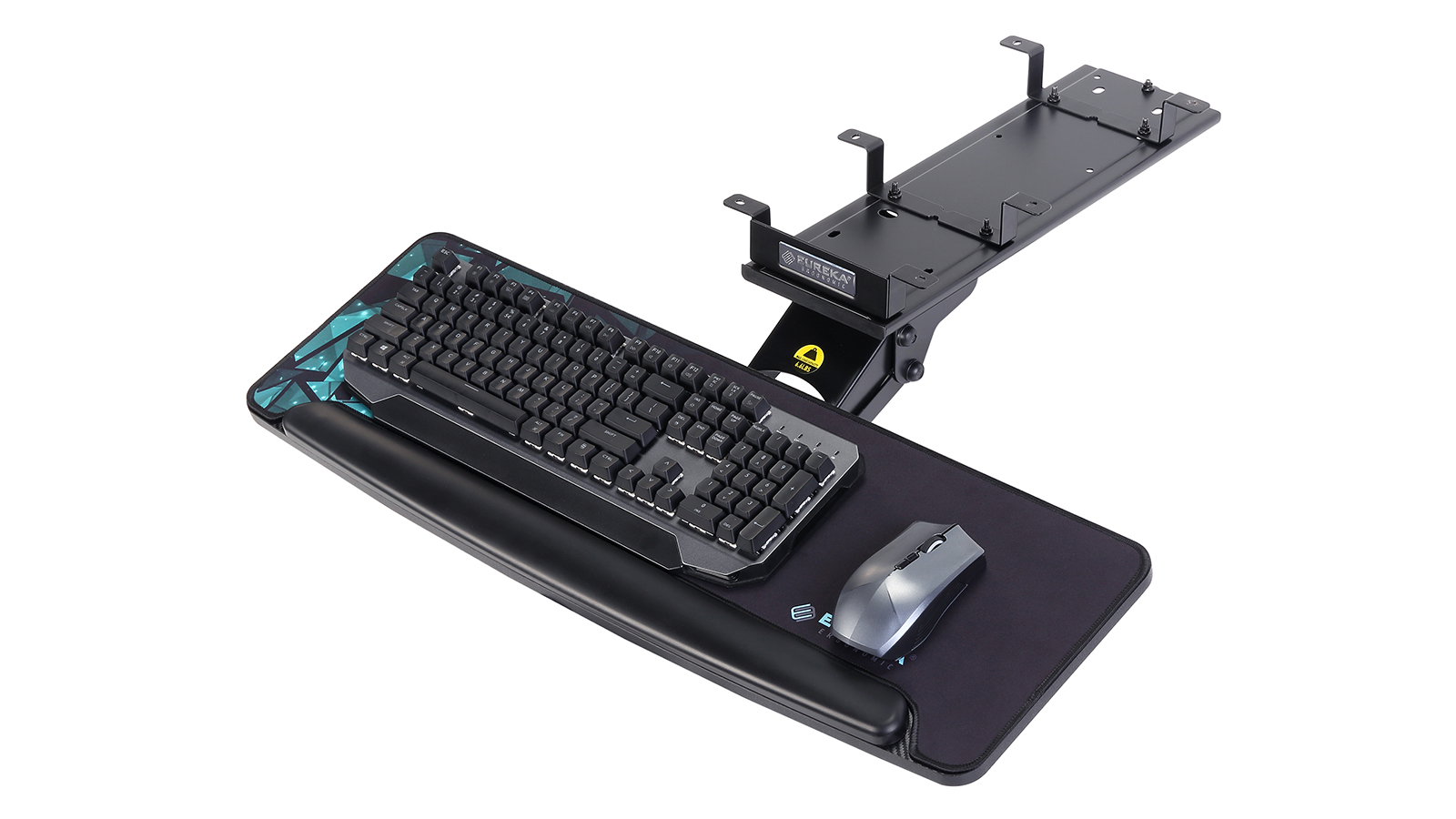 Eureka Ergonomic Height & Angle Adjustable Under Desk Black Keyboard Tray