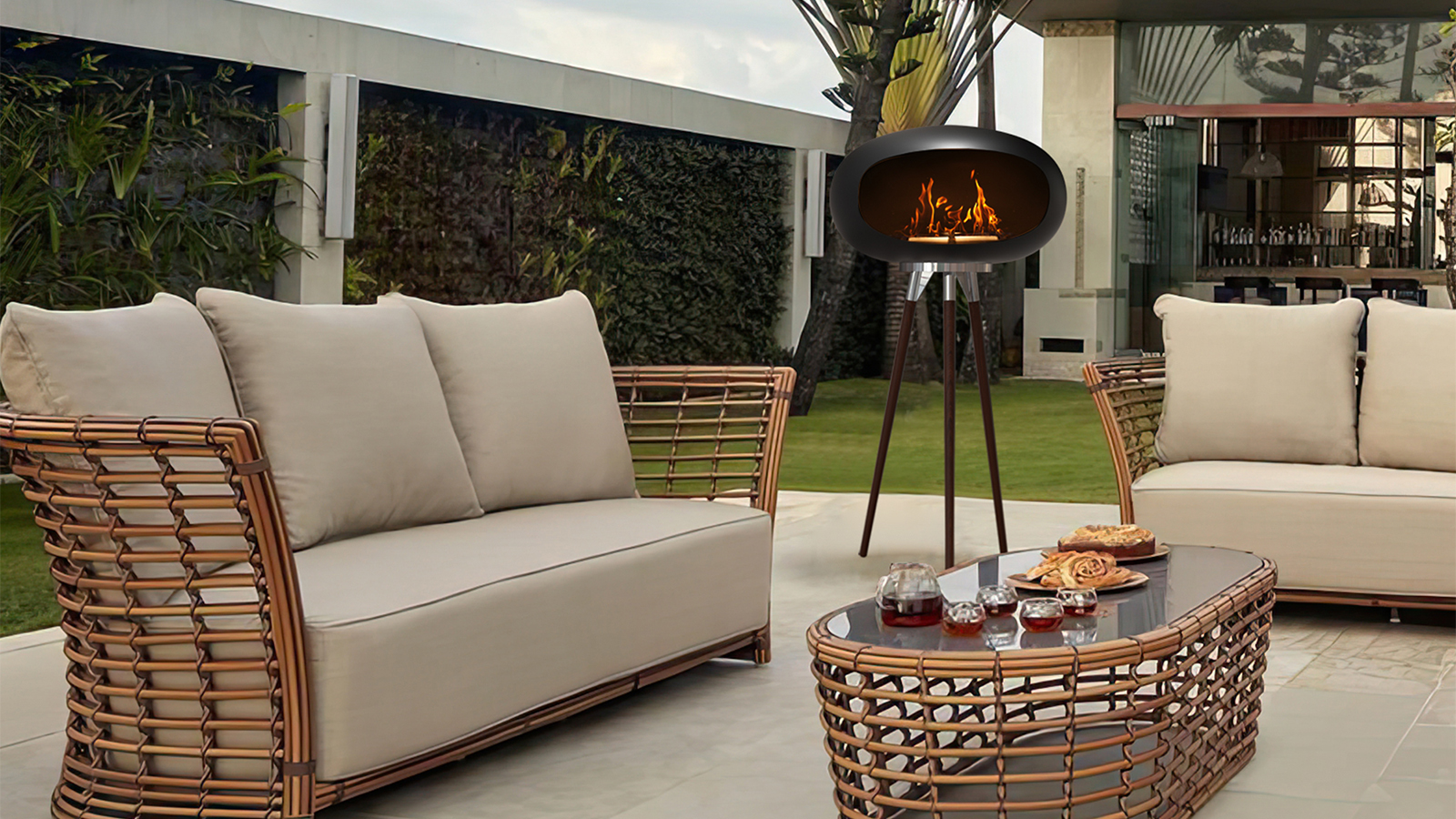 VIVZONE Bio Fuel Tripod Fireplace Indoor / Outdoor: Bio Fuel