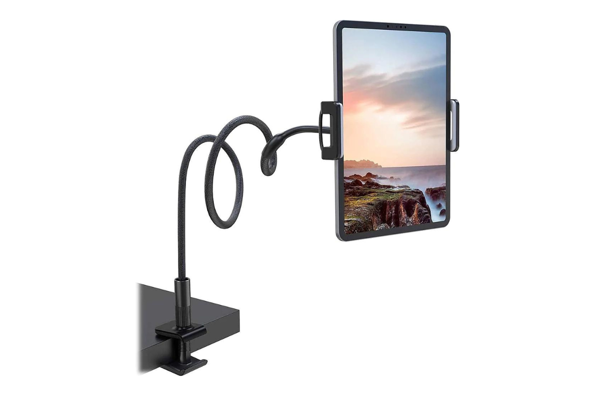 Gooseneck Flexible Holder for Most Cell Phones and Tablets - Black