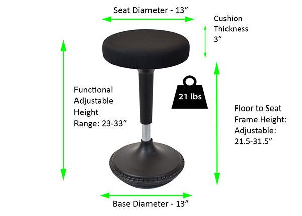 Uncaged Ergonomics - Wobble Stool - Blue