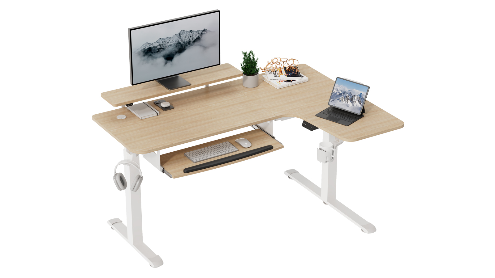 EUREKA ERGONOMIC L60 L-shaped Standing Desk: Key board tray
