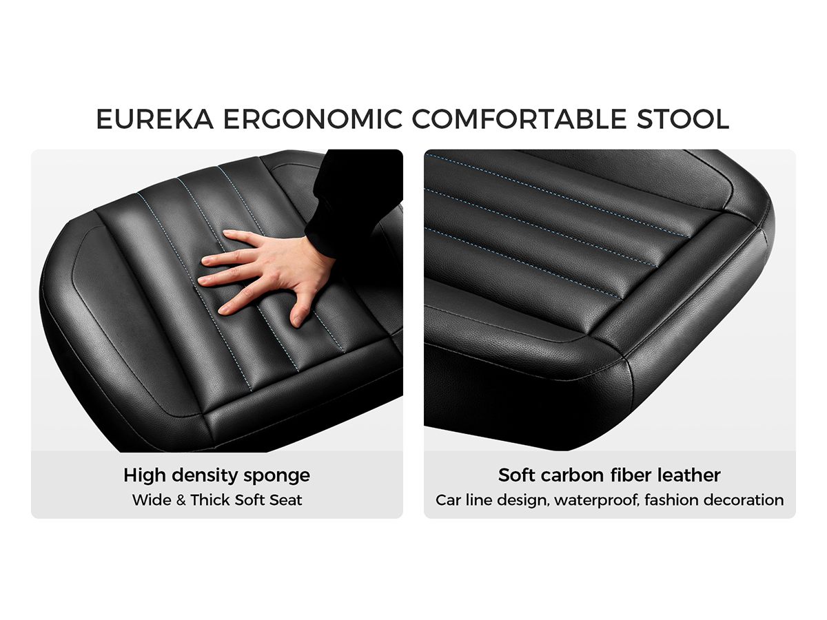 EUREKA ERGONOMIC Height Adjustable Rolling Ottoman: Office Footrest