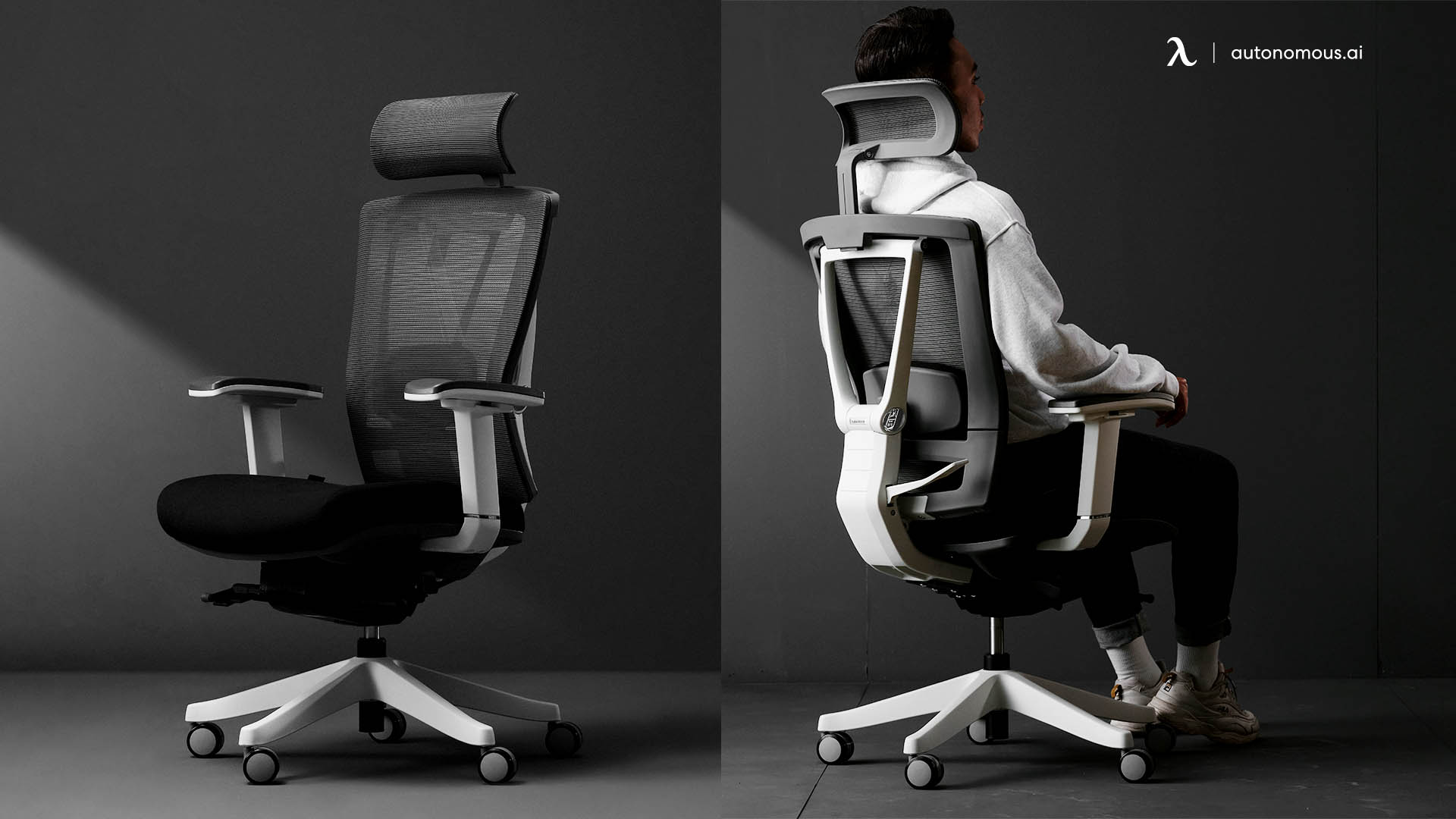 Black and white online ergonomic chair