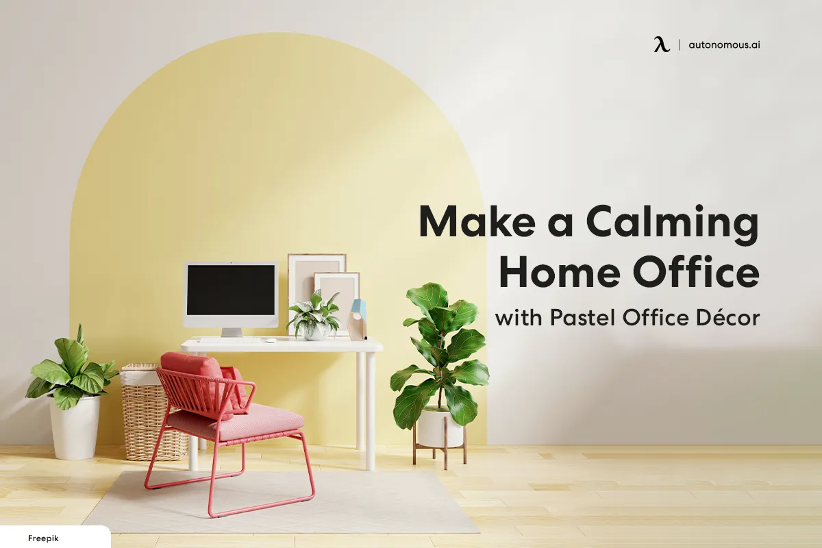 Make a Calming Home Office with Pastel Office Décor