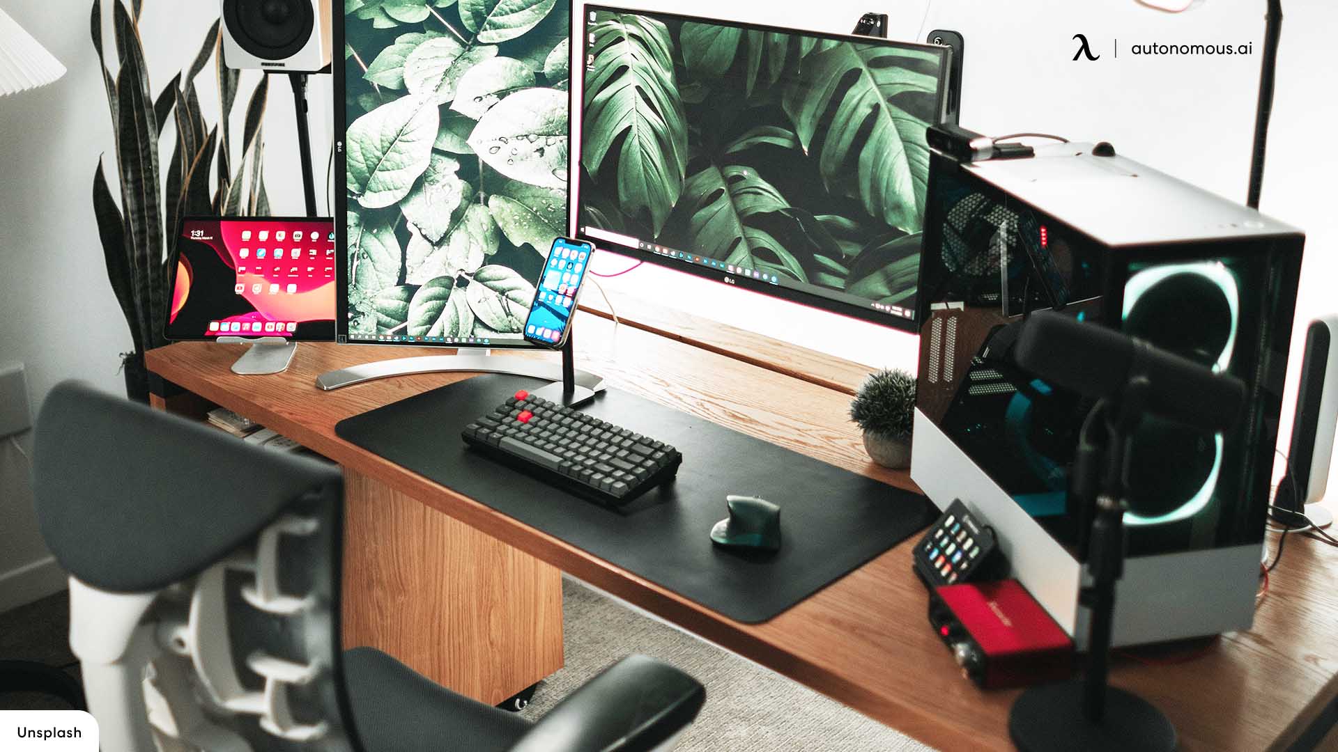 ALEKO Adjustable Two Tier Computer Desk Office Workstation 24x16x25 Inches Black 