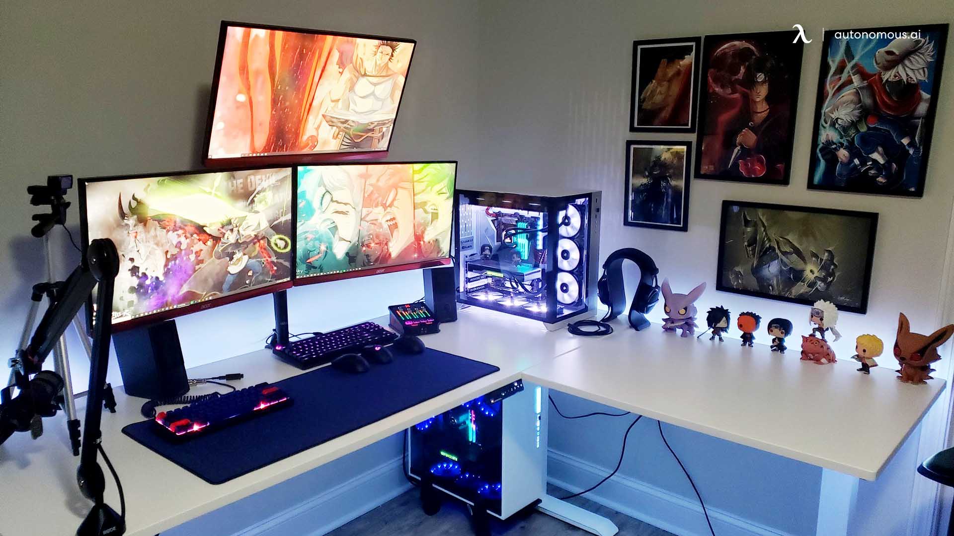 L Shaped Gaming Desk With Cable Management | vlr.eng.br