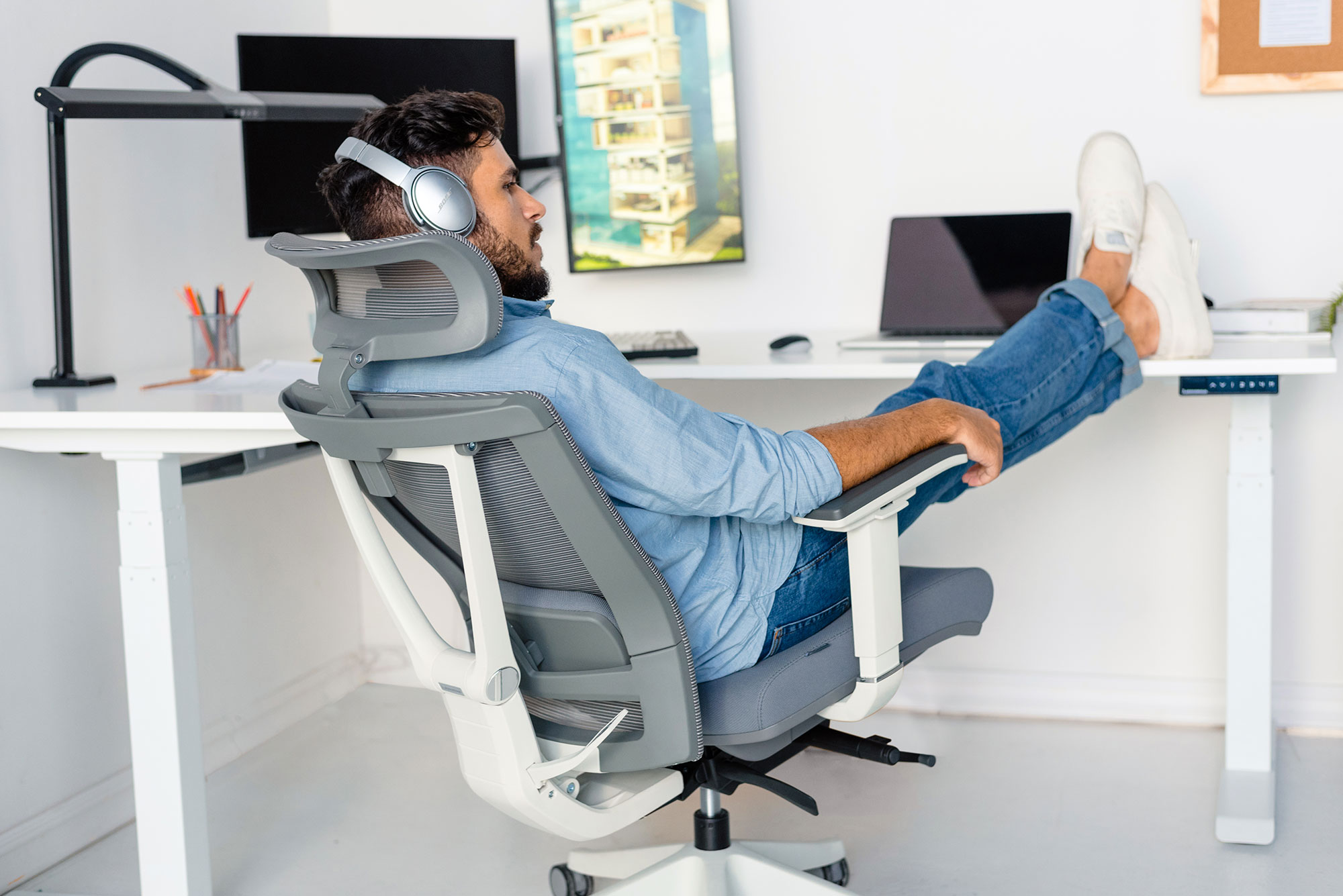 Cool Gray Ergonomic Office Chair - Autonomous ErgoChair Pro