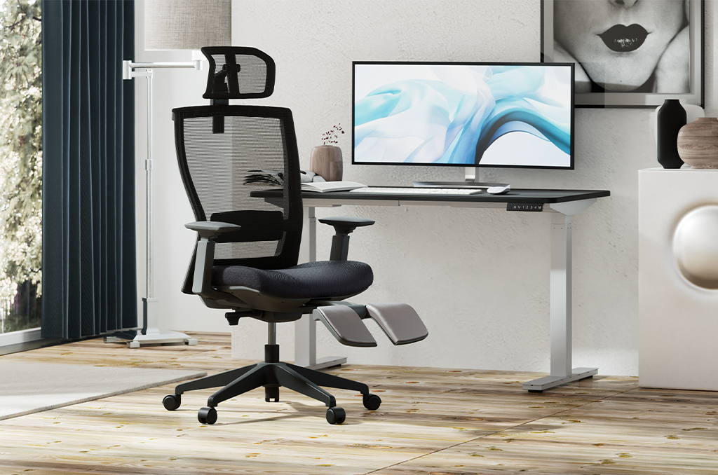 Gray Reclining Ergonomic Office Chair - Autonomous ErgoChair Core.