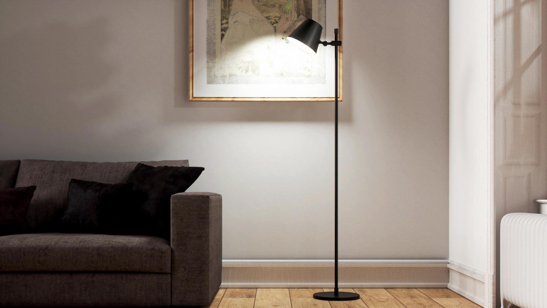 Industrial LED Floor Lamp