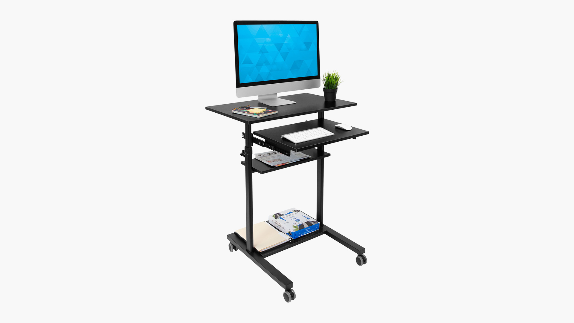 Retractable shop standing desk