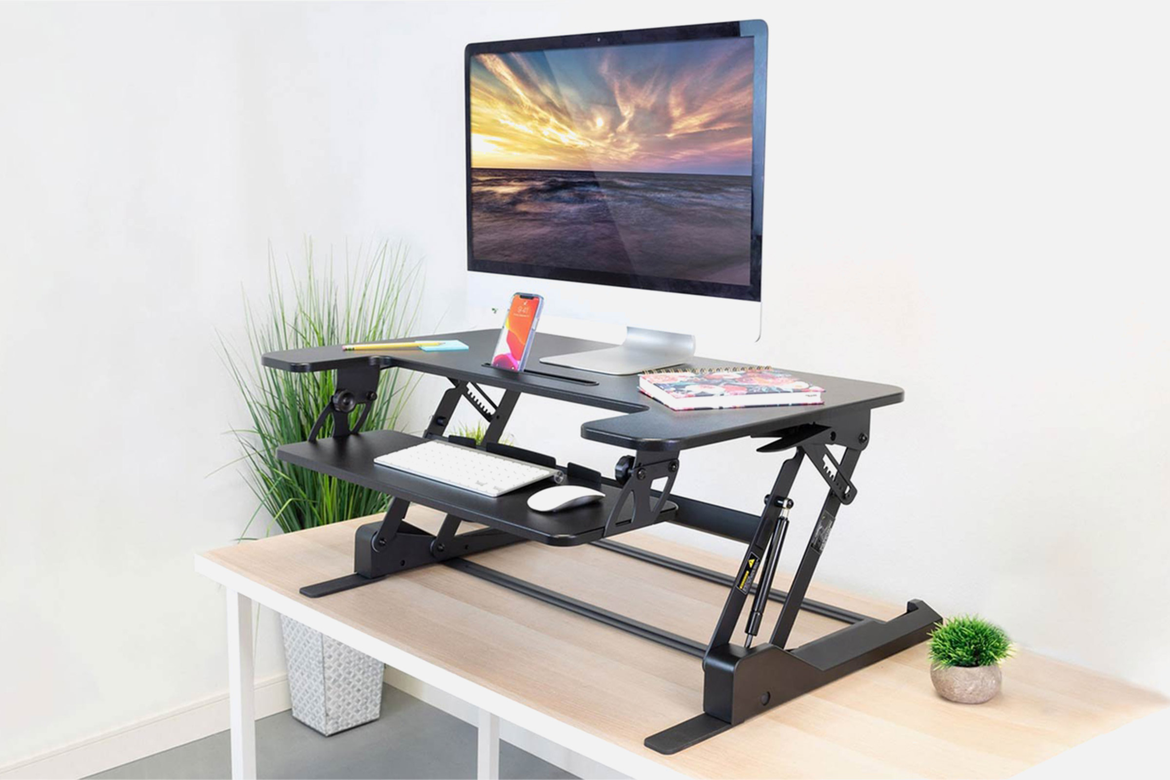 Mount-It! Standing Desk Converter with Gas Spring