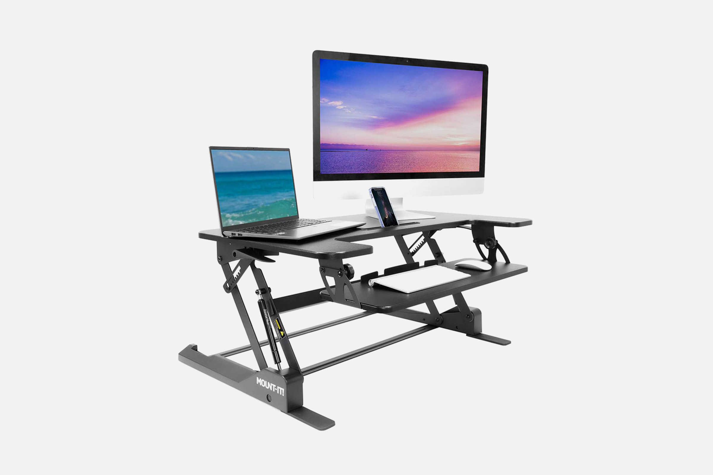 Mount-It! Standing Desk Converter with Gas Spring