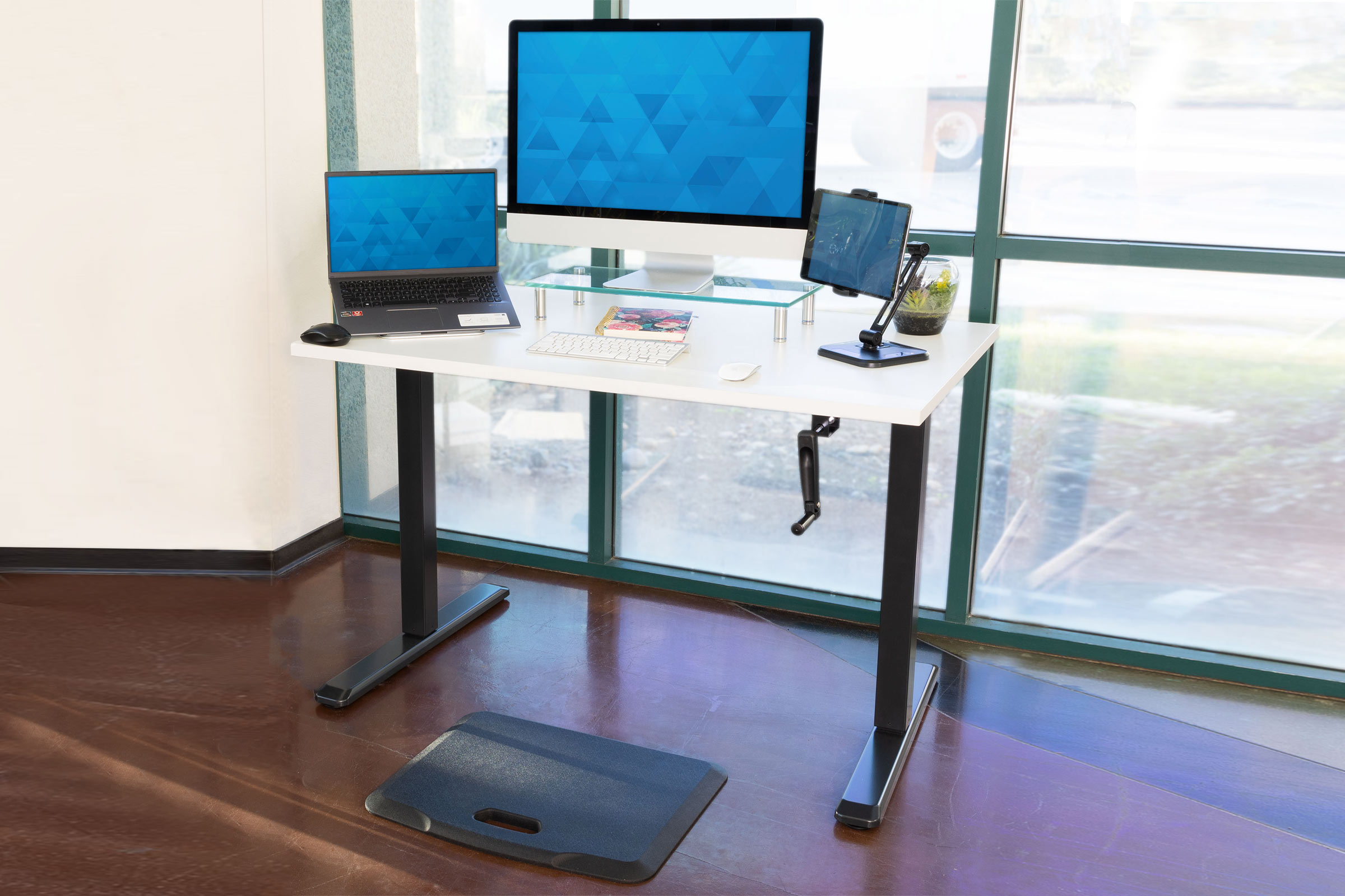 Mount-It! Manual Standing Desk by Mount-It!: Hand Crank Control