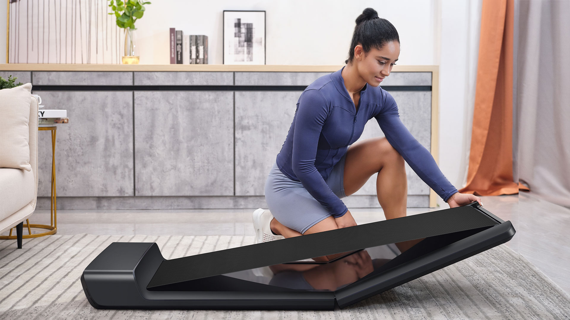 SereneLife Treadmill Foldable, Treadmills for Home, Portable Walking Pad,  Compact Treadmill for Running and Walking, Bluetooth Connectivity and More