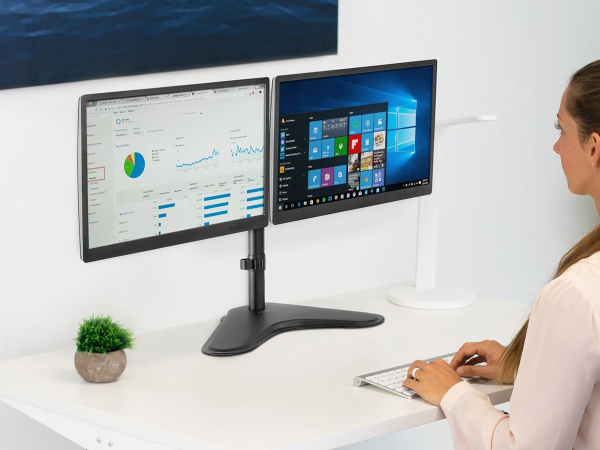 Mount-It! MI-2781B Dual Monitor Desk Stand