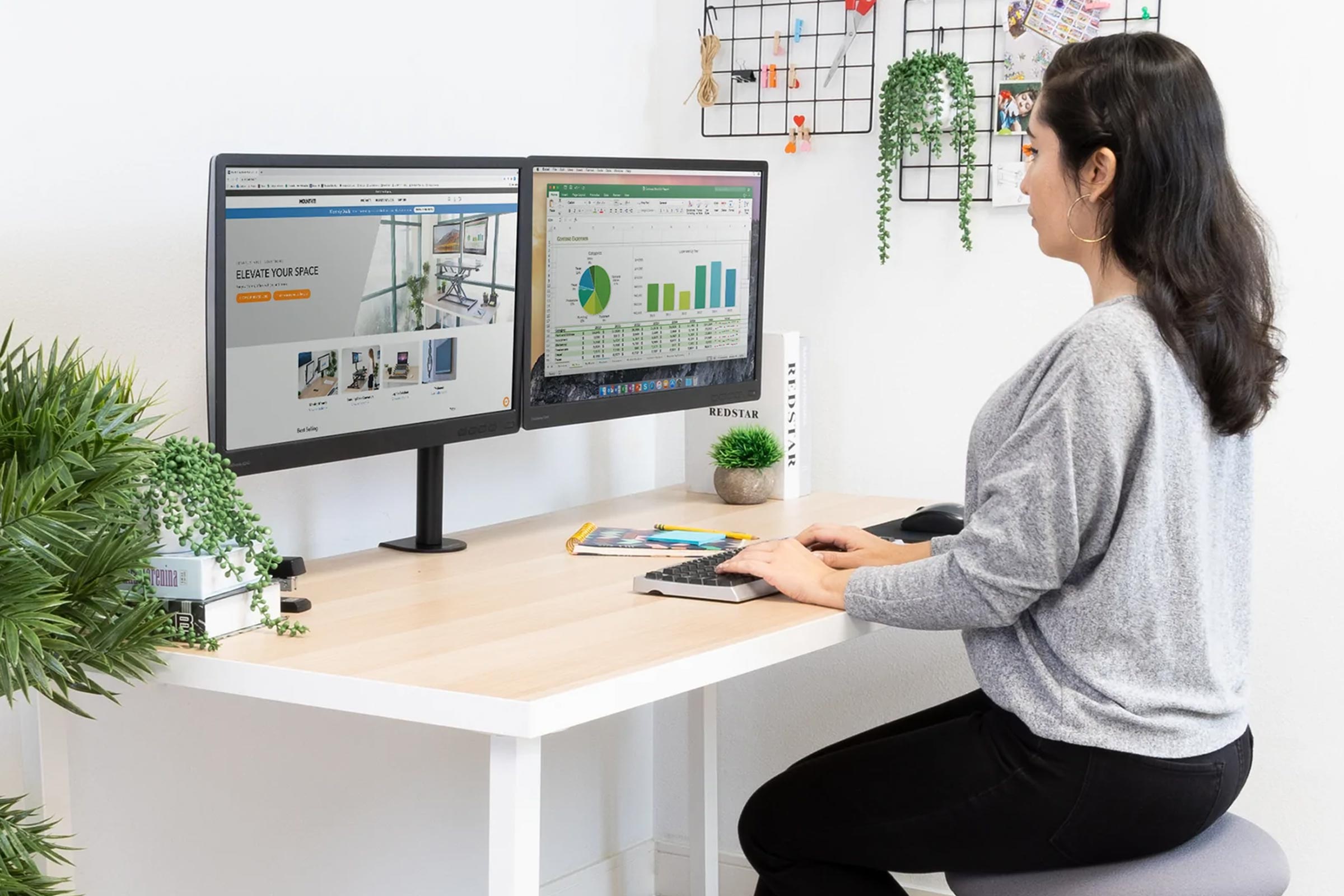 Mount-It! MI-2752L Full Motion Dual Monitor Desk Mount