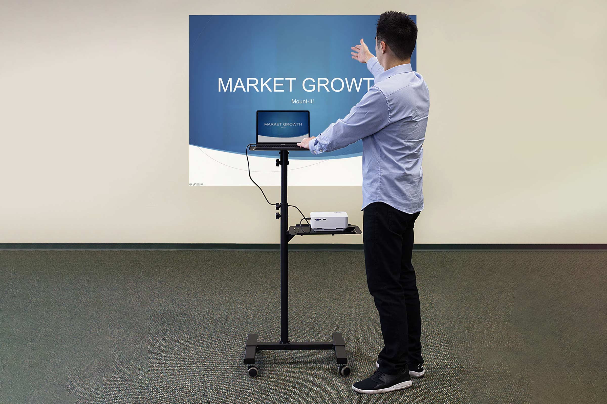 Mount-It! Portable Height Adjustable Laptop & Projector Stand