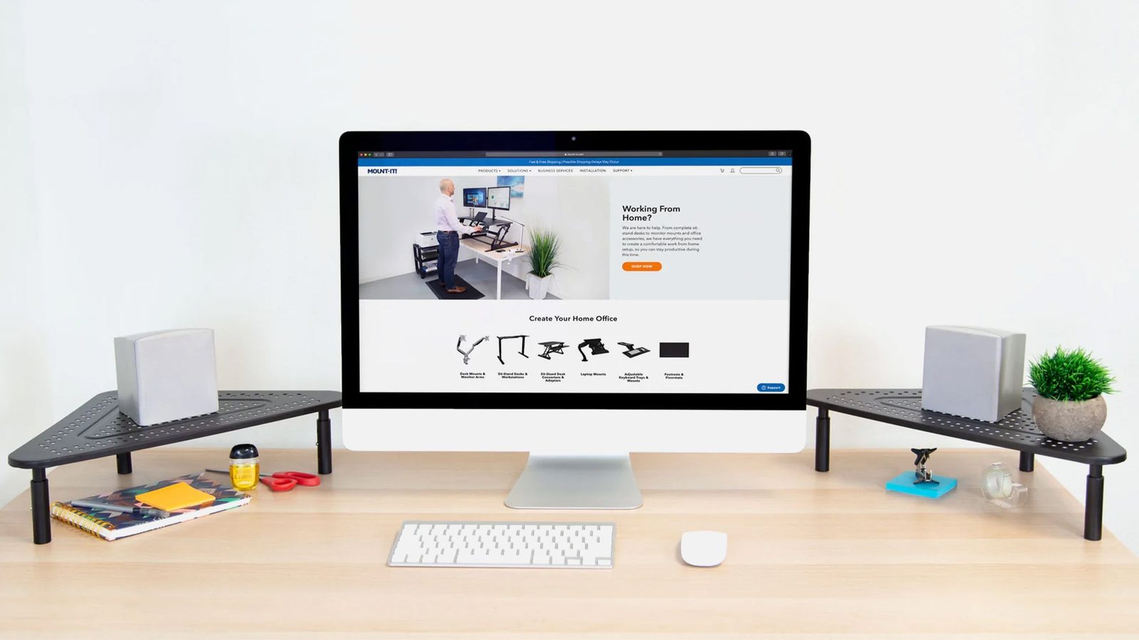 Mount-It! Corner Desk Monitor Stand: 3 Height Settings