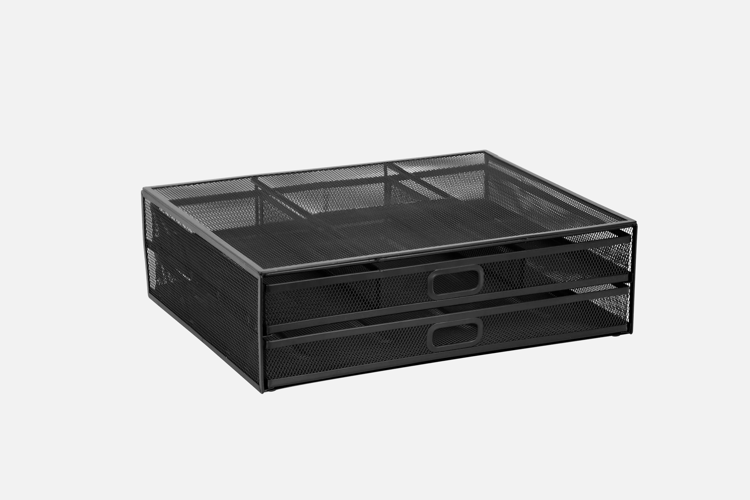Mount-It! MI-7365 Black Mesh Computer Monitor Stand W/ Two Drawers