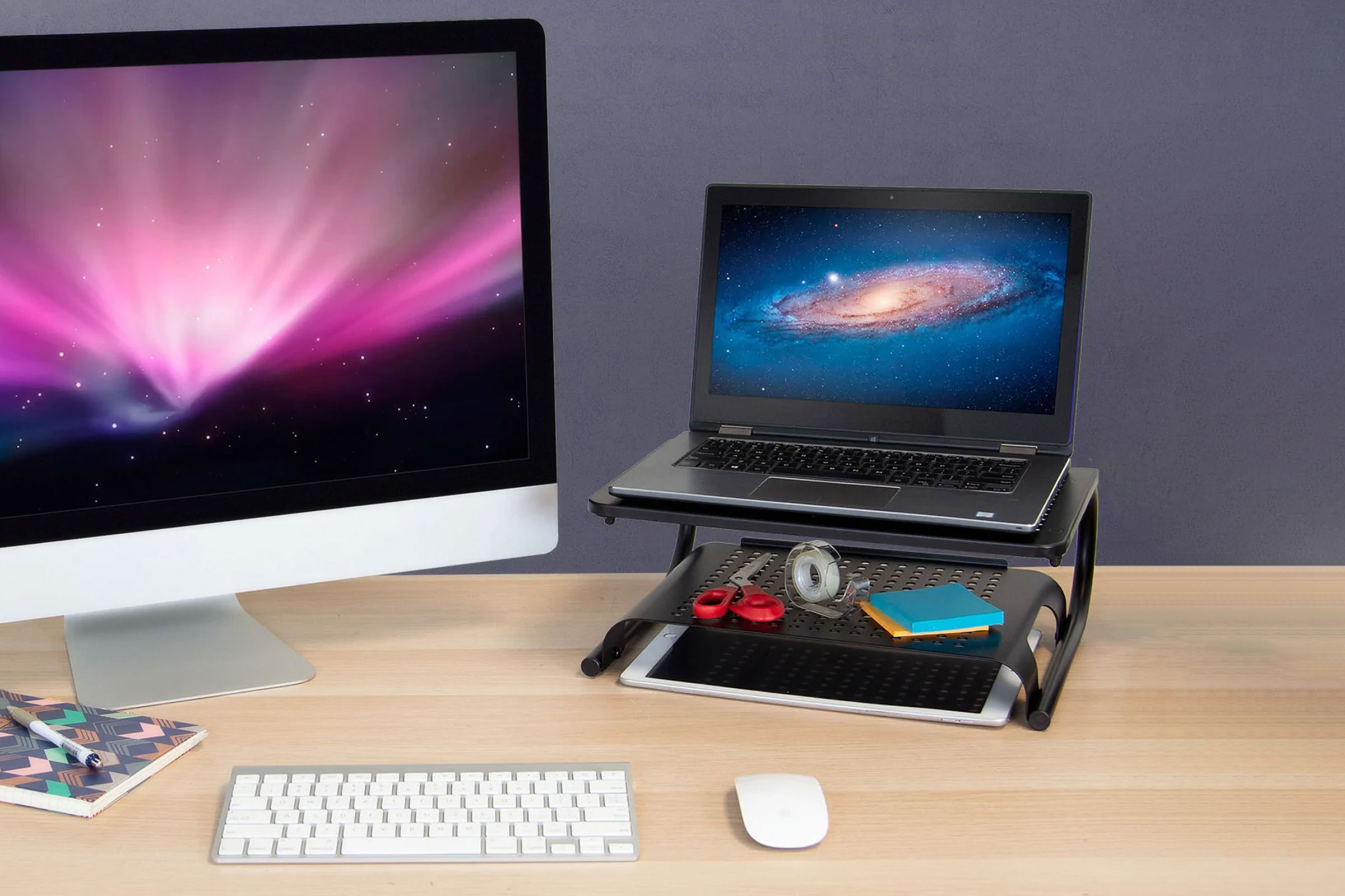 Mount-It! Two Tier Monitor Stand with Shelf