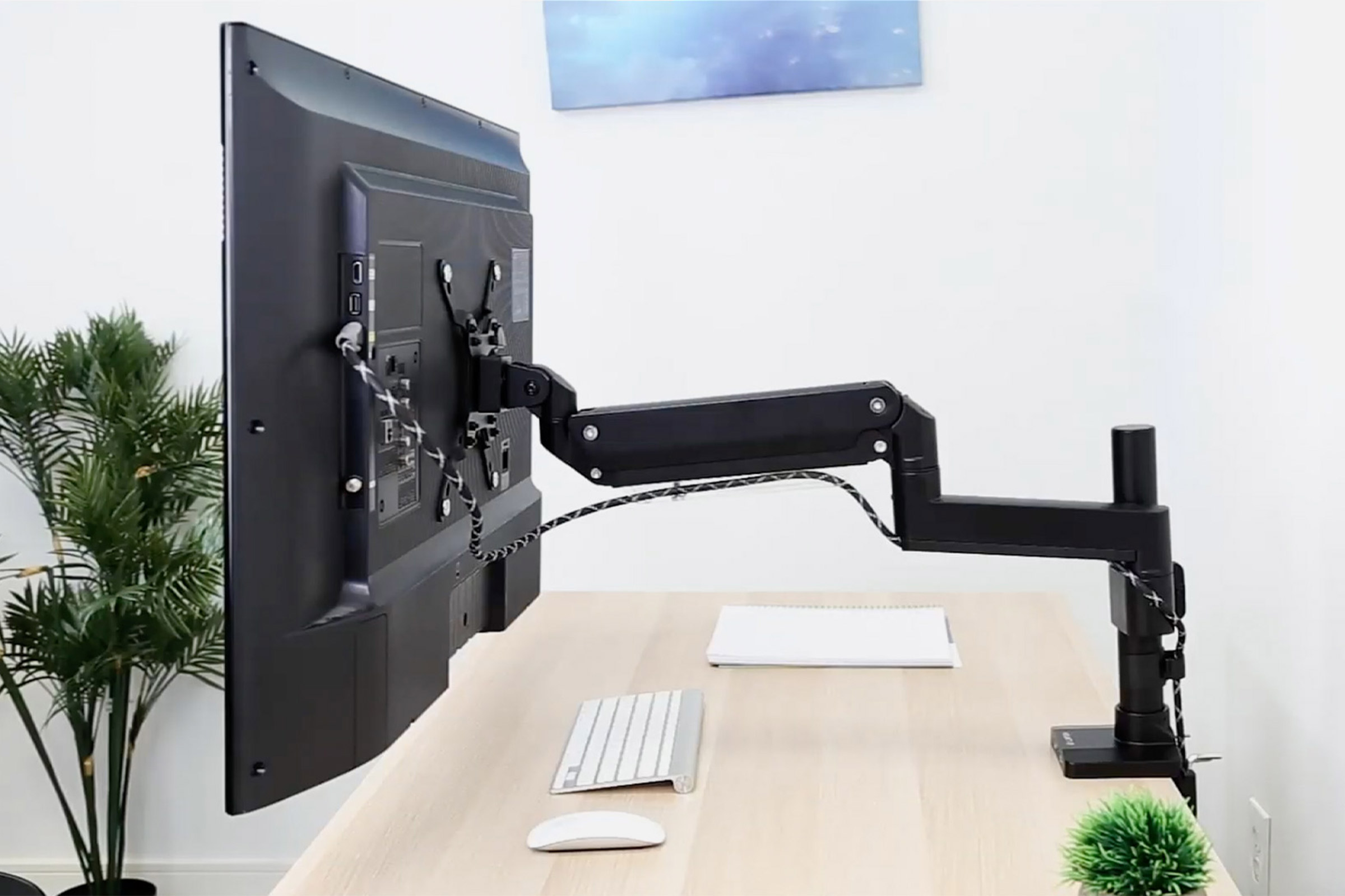 Mount-It! MI-4771 Heavy Duty Monitor Desk Mount w/ USB & Multimedia Ports