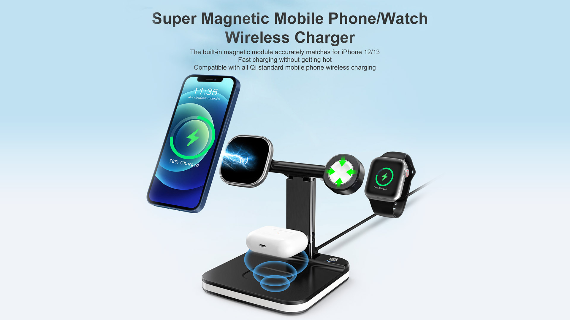 Lumicharge Magnetic Wireless Charger & LED Light