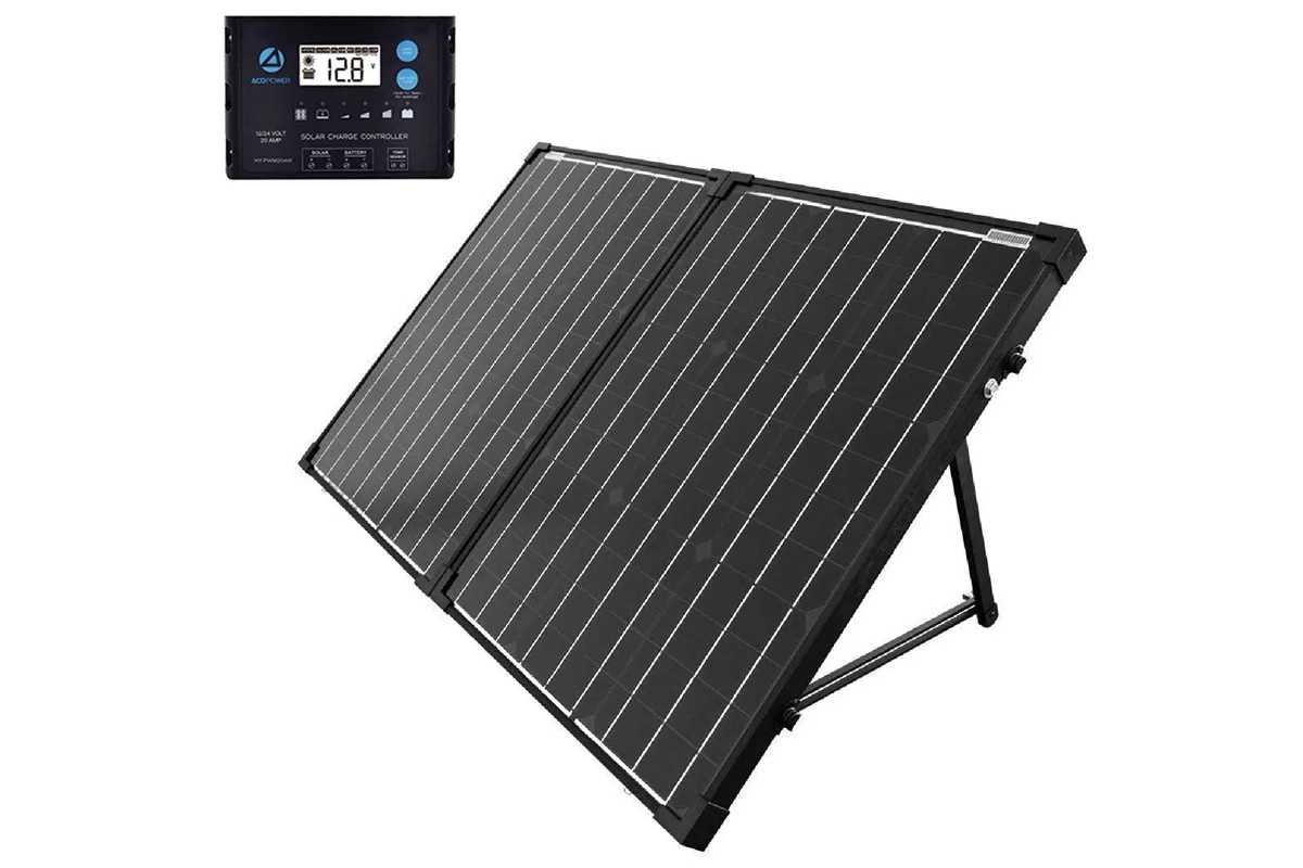 Acopower PTK 100W Portable Solar Panel kit, Foldable 2X 50w Mono Suitcase